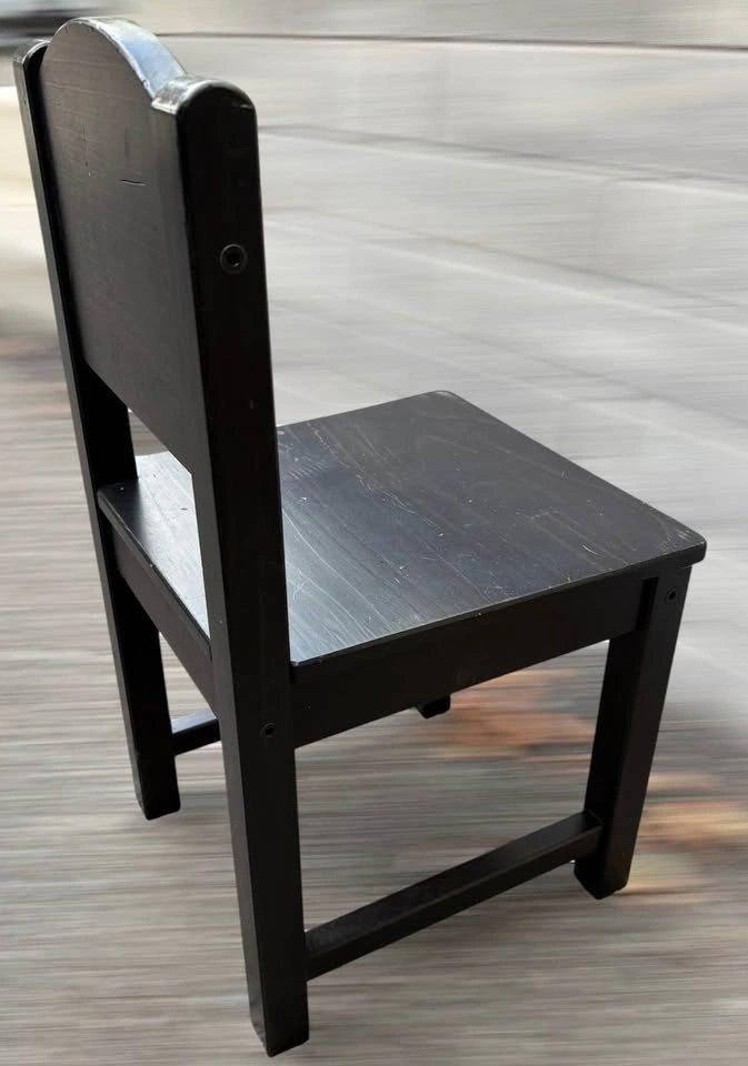 Black Solid Pine Children's Chair guc - photo 4