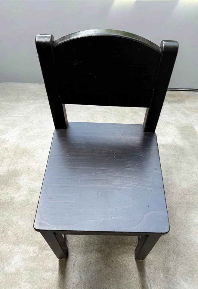 Black Solid Pine Children's Chair guc - photo 5