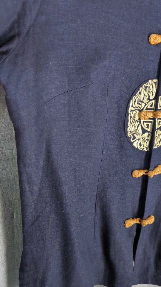 Navy Blue Chinese Traditional Tang Suit Shirt - Size XXL - photo 3
