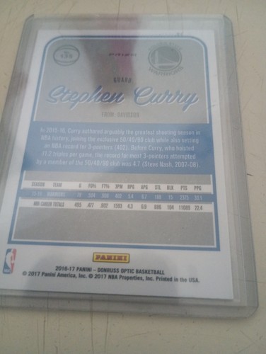 2016-17 Panini Donruss Optic - Stephen Curry #135 Purple Prizm - photo 2