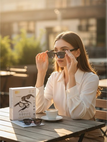 AI Smart Glasses Black Smart Sunglasses 8MP Camera Bluetooth - photo 3
