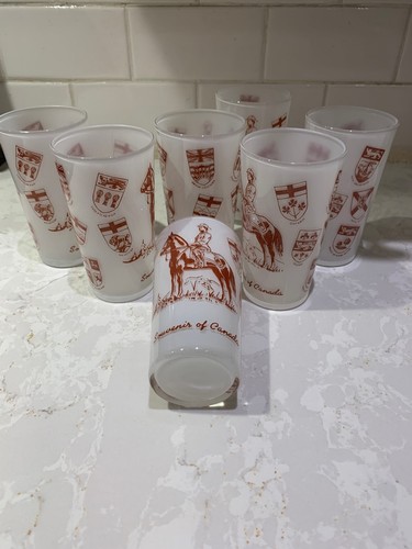 Drinkware Set of 7 White and brown Souvenir of Canada rcmp horse - photo 2