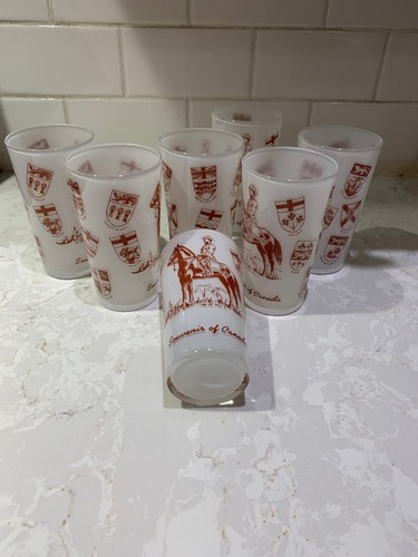 Drinkware Set of 7 White and brown Souvenir of Canada rcmp horse - photo 3