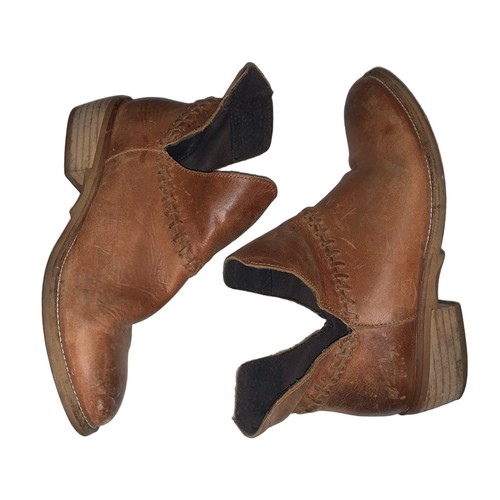 Women's Musse & Cloud Brown Leather Ankle Boots US 6
