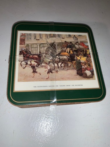 Pimpernel Dining Coasters Set of 6, Green & Brown, One Size - photo 2