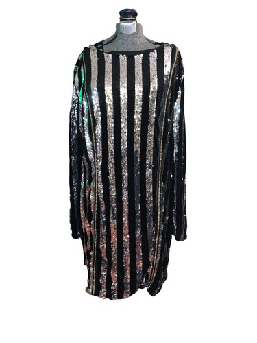 Women's Xtaren Sequin Mini Dress Black Silver Size 1X - photo 3