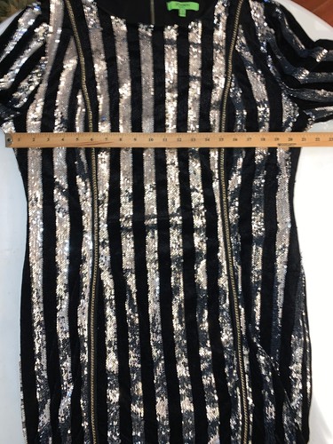 Women's Xtaren Sequin Mini Dress Black Silver Size 1X - photo 5