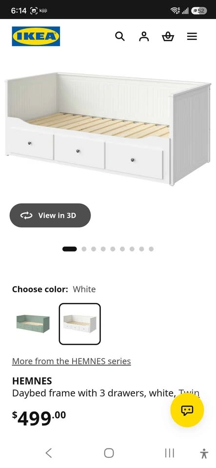 Ikea HEMNES bed and nightstand - photo 4