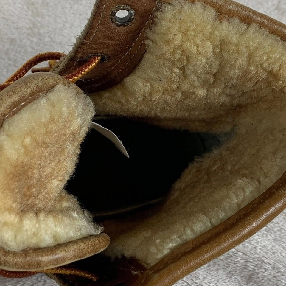 LL Bean Womens Sz 6 Duck Boots Tan Brown Leather Rubber - photo 5