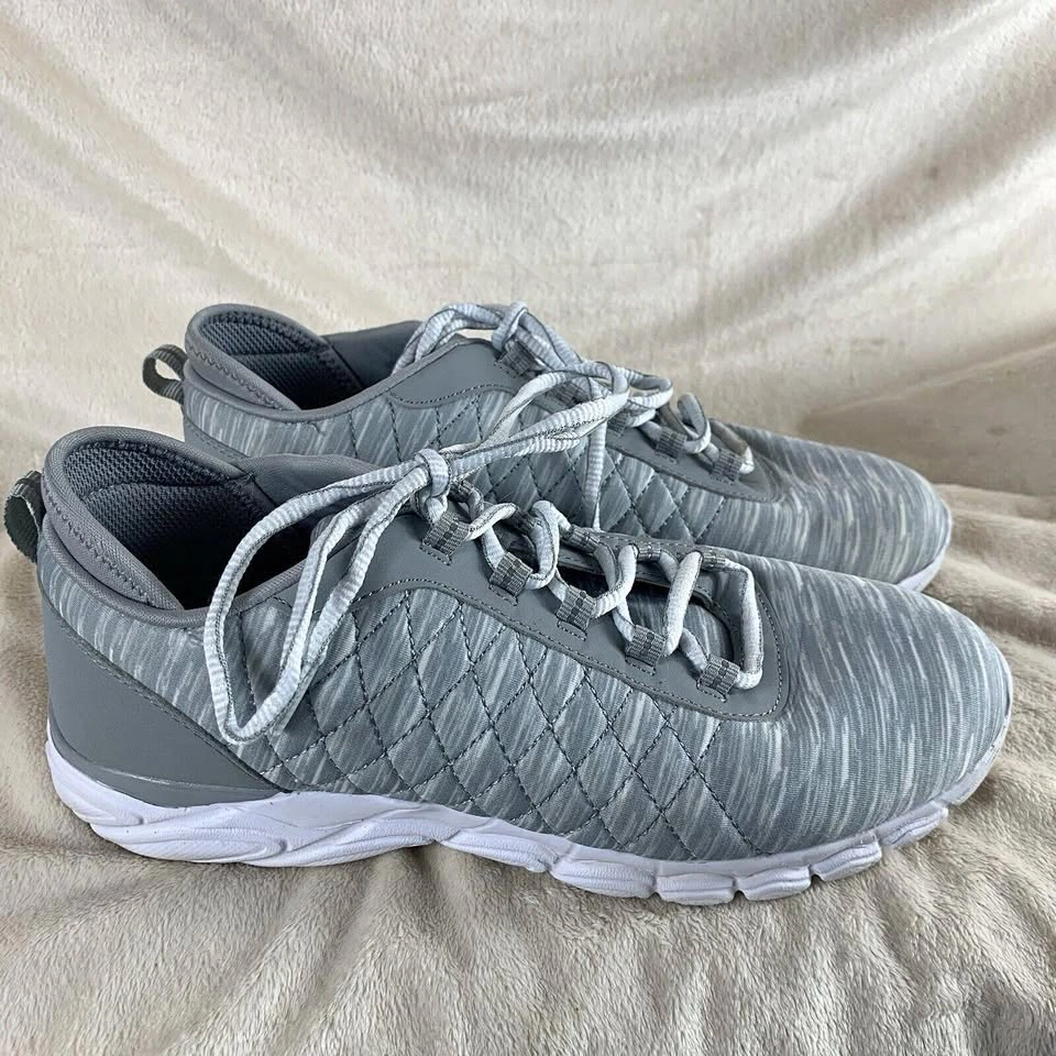 Cheeks Tony Little Womens Gray Quilted Gel Shoes Size 7.5W