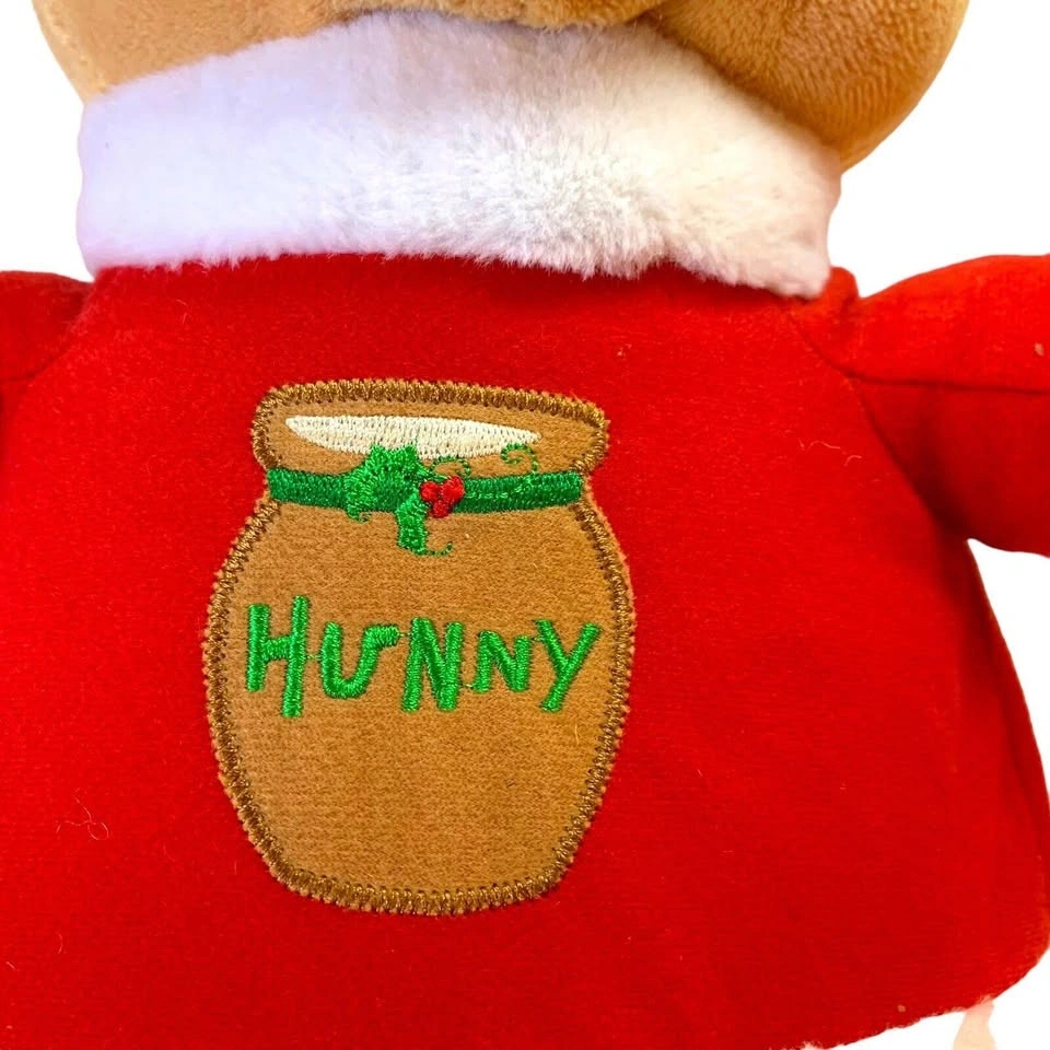 Disney Christmas Winnie the Pooh Bear 15” Plush Hunny Pot Santa - photo 5