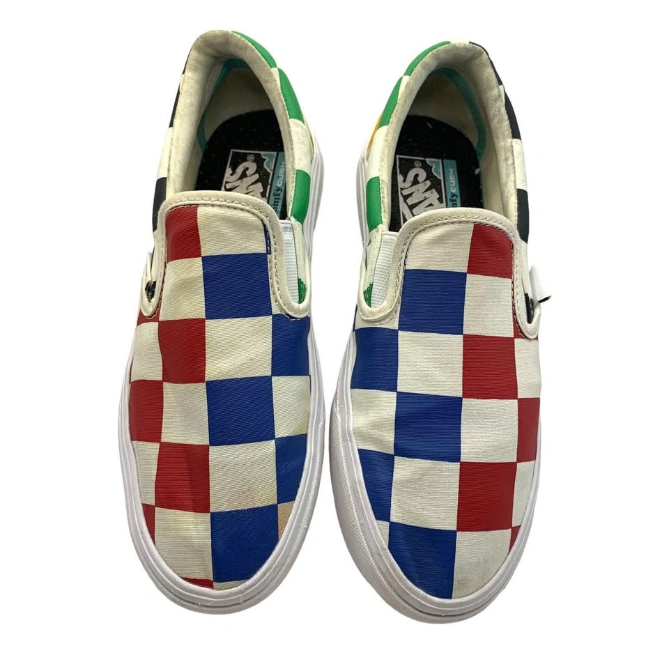 Vans Large Checkered Slip On Shoes Multicolor M 6.5 W 8 - photo 2