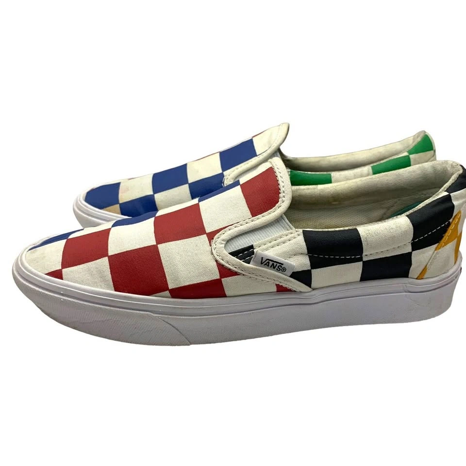 Vans Large Checkered Slip On Shoes Multicolor M 6.5 W 8 - photo 3