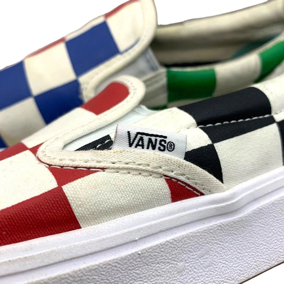 Vans Large Checkered Slip On Shoes Multicolor M 6.5 W 8 - photo 4