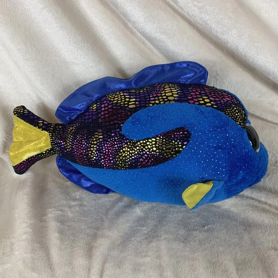 TY BEANIE BOOS AQUA THE 8" BLUE METALLIC FISH PLUSH 2017 - photo 2