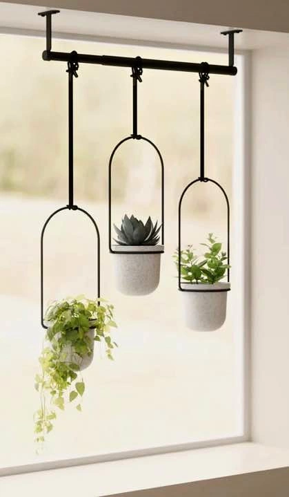 Umbra Triflora 3 Hanging Planters & Rod