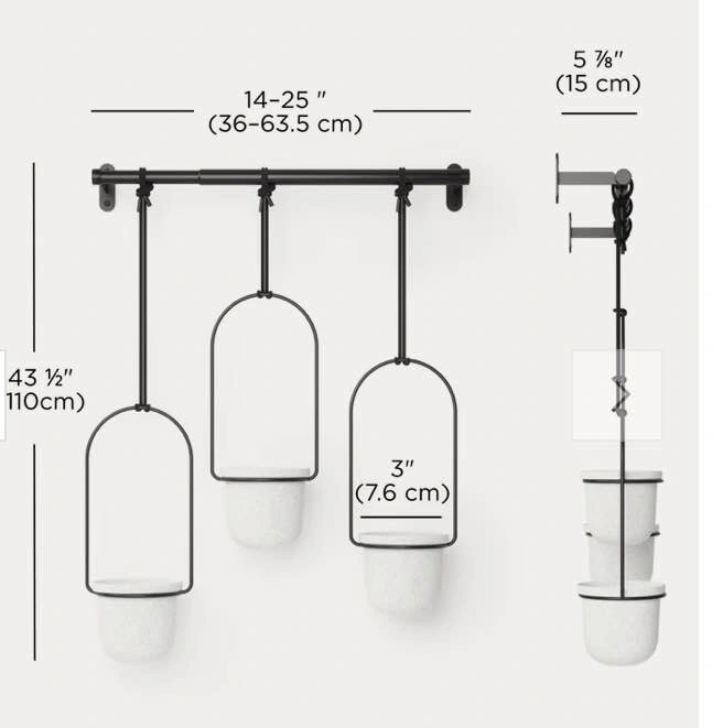 Umbra Triflora 3 Hanging Planters & Rod - photo 3
