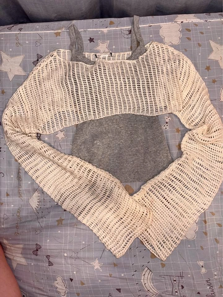 Cream Crochet Shrug