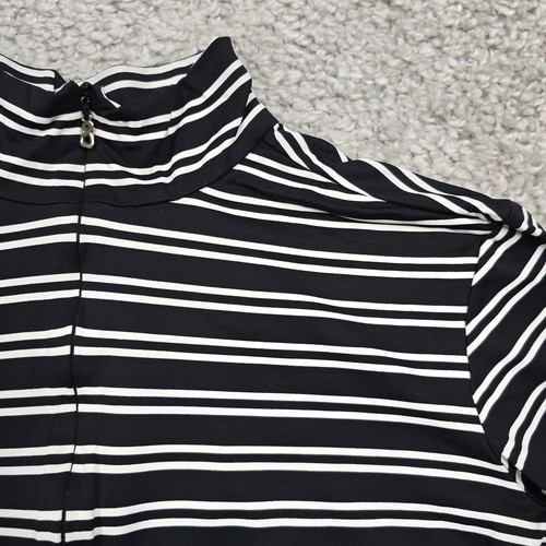 Bogner 1/4 Zip Base Layer Top Women's M Black White Striped - photo 4