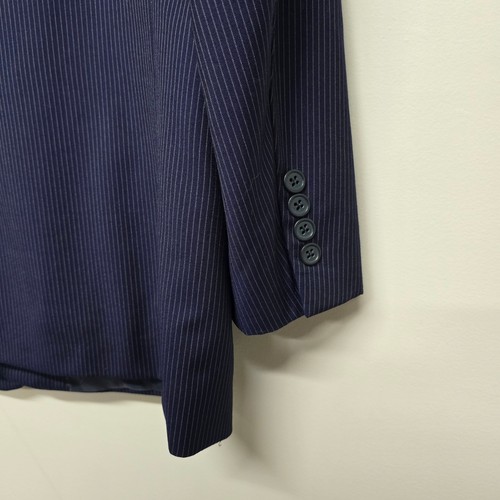 Hart Schaffner Marx Gold Pinstripe Suit Mens 44S 38x28 Navy - photo 5