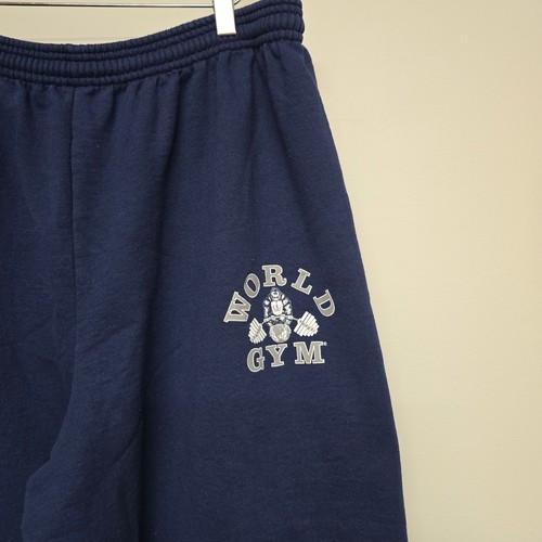 World Gym Sweatpants Mens XL Navy Blue Graphic Logo Joggers - photo 2