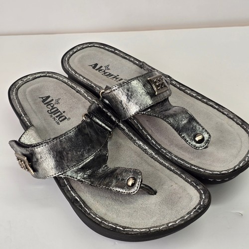 Alegria Carina Sandals Womens 40 Silver Metallic Leather - photo 2