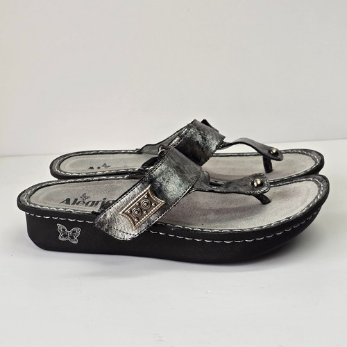 Alegria Carina Sandals Womens 40 Silver Metallic Leather - photo 3