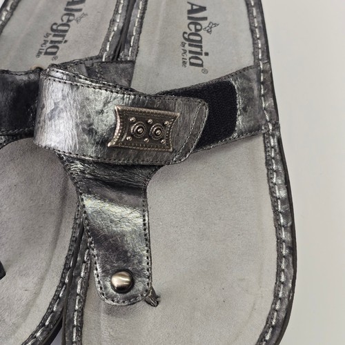 Alegria Carina Sandals Womens 40 Silver Metallic Leather - photo 4