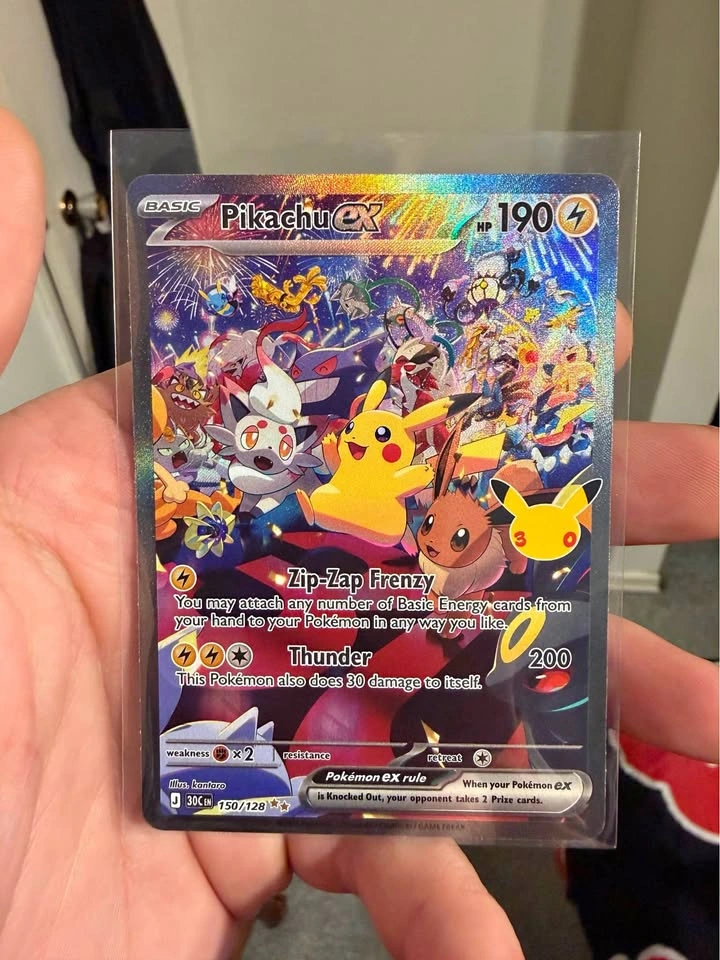 Pokemon 30th Anniversary Pikachu ex 150/128 - PSA 10 Candidate