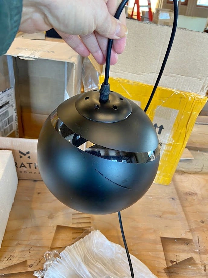 Brand-New Modern Black Globe Pendant Light