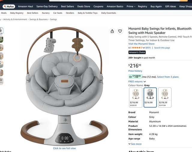 Monamii Baby Swing - photo 2