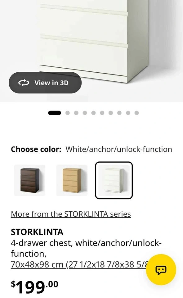 IKEA STORKLINTA 4-Drawer Chest – New in Box (White)