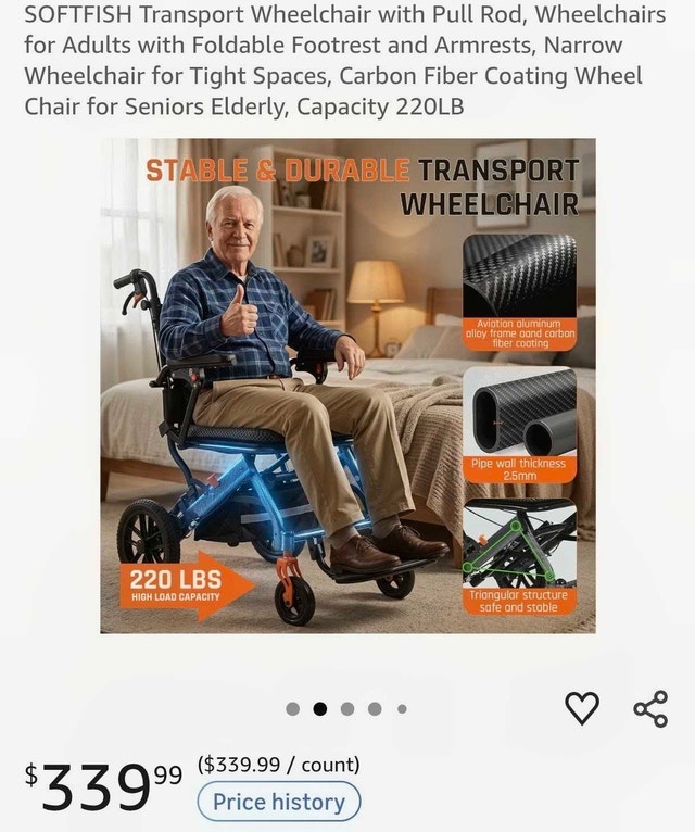 SOFTFISH Ultra Lightweight Transport Wheelchair - photo 2