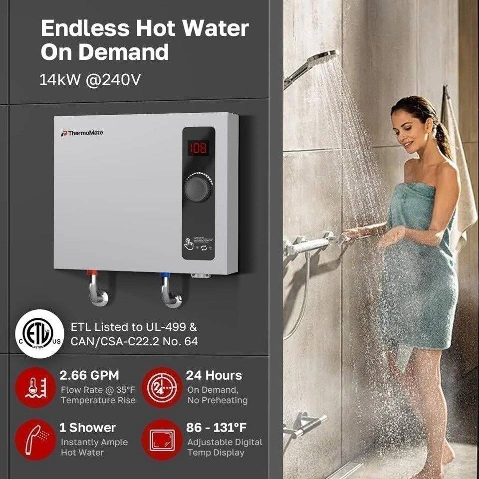 THERMOMATE TANKLESS WATER HEATER 14KW 240V - photo 2