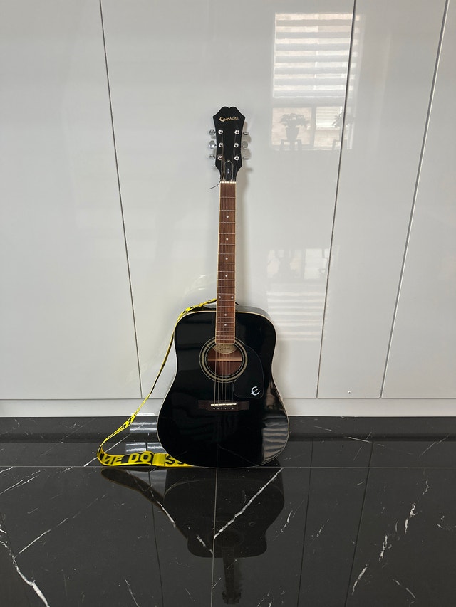Epiphone Songmaker DR-100 Acoustic Guitar in ebony black finish