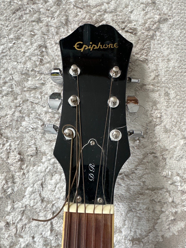 Epiphone Songmaker DR-100 Acoustic Guitar in ebony black finish - photo 4