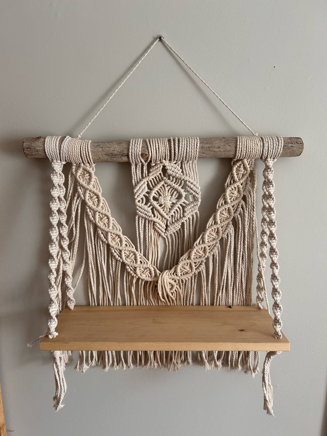 Macrame Hanging Wall Shelf
