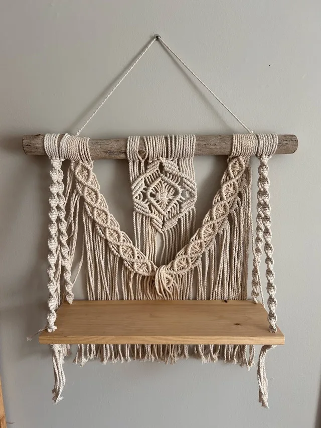 Macrame Hanging Wall Shelf