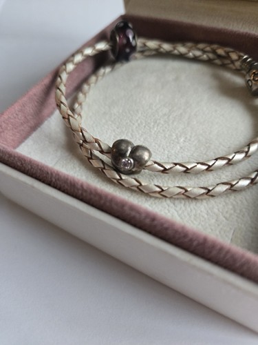 Pandora Double Wrap Braided Leather Bracelet w/ Charms - photo 3