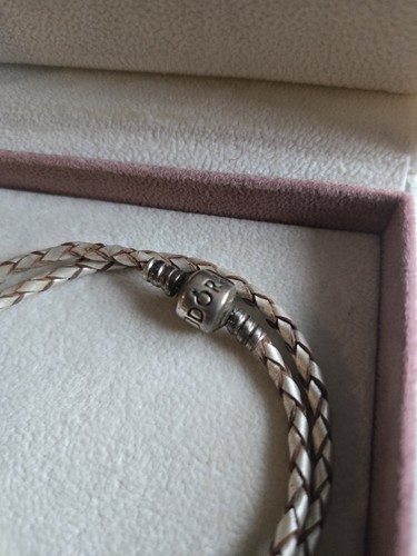 Pandora Double Wrap Braided Leather Bracelet w/ Charms - photo 4