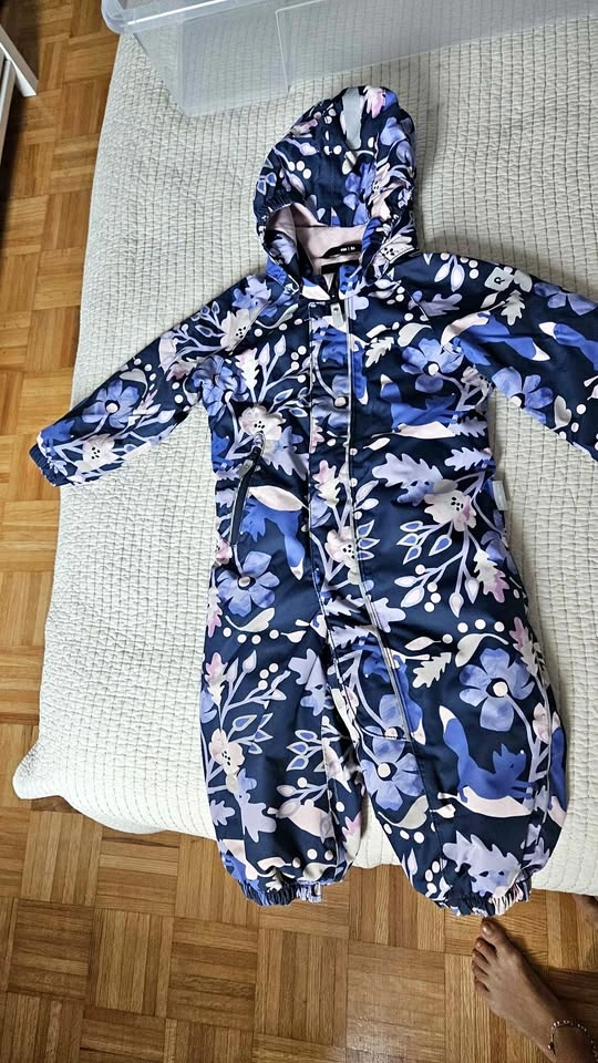 Reima Floral Children's One-Piece Snowsuit Size 86