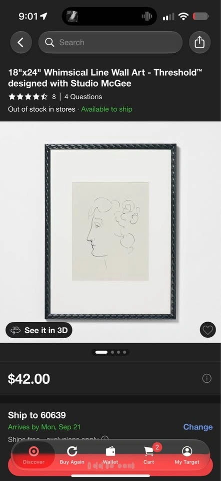 Studio McGee x Target Framed Wall Art – 18"x24" Line Art - photo 2