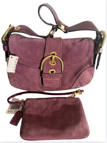 Rare Coach Soho Flap Suede Shoulder Bag + Wristlet Set NWT - photo 3