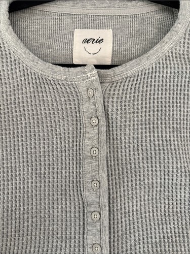 Aerie Waffle Button Sweatshirt Size S - photo 3