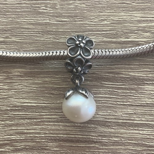 Pandora Forever Bloom Dangle White Pearl 925 Sterling Silver - photo 2