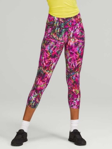 Lululemon Fast and Free High-Rise Crop Hyper Flow Pink Multi – S