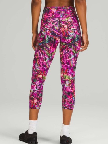 Lululemon Fast and Free High-Rise Crop Hyper Flow Pink Multi – S - photo 2