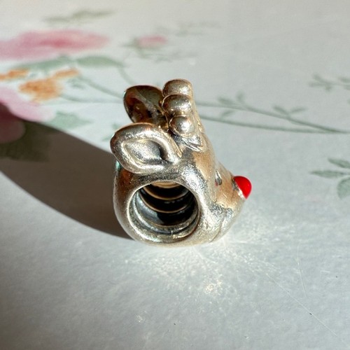 Pandora Red Nose Reindeer Retired Sterling Silver Charm 925 ALE - photo 2