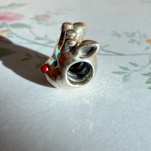 Pandora Red Nose Reindeer Retired Sterling Silver Charm 925 ALE - photo 4