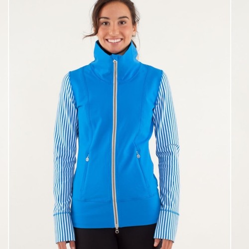 Lululemon Daily Yoga Jacket Beaming Blue / Polar Cream Size 8